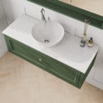 Landelijk klassiek badmeubel 120 cm in Beverly met keramisch wastafelblad en opbouw waskom