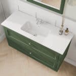 Klassiek wastafelmeubel 120 cm gespoten in Beverly met keramische wastafel en twee softclose lades