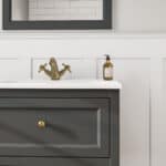 Landelijk klassiek badmeubel 70 cm in Off-Black met keramische wastafel en twee softclose lades