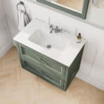 Klassiek wastafelmeubel 80 cm gespoten in Card Room Green met keramische wastafel en twee softclose lades