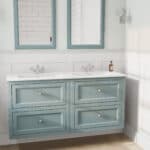 Oval Room Blue klassiek badkamermeubel 140 cm met keramische wastafel en vier softclose lades
