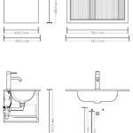 Massief donker eiken badkamermeubel van 80 cm uit de Grooveline-serie, uitgevoerd met één ruime lade en inclusief een bijpassende keramische wastafel.