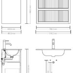Hangend badkamermeubel 80 cm donker eiken met groevenfront en twee softclose lades