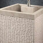 Wastafel Natuursteen Van Heck Beige Vierkant