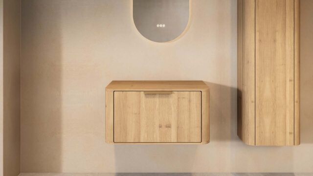 De Bergwood onderkast is een verfijnd designmeubel waarin vakmanschap, vrijheid en luxe samenkomen. Deze onderkast is volledig vervaardigd uit massief eikenhout en ontworpen voor wie een badkamermeubel zoekt dat niet alleen functioneel is, maar ook e