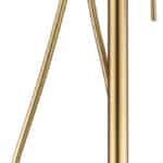 Elegante vrijstaande badkraan in geborsteld goud met duurzame PVD-coating, perfect bij een vrijstaand bad. Voorzien van een handdouche en soepele bediening. Verkrijgbaar in 6 kleuren en geleverd met 5 jaar garantie.