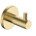 Strakke Grav Handdoekhaak voor de badkamer/toilet, uitgevoerd in geborsteld goud met duurzame PVD-coating. Geschikt voor het ophangen van handdoeken en badjassen. Voor wandmontage. De afwerking sluit exact aan bij de geborsteld gouden PVD-afwerking v