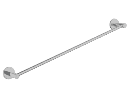 Strakke handdoekstang van 50 cm uit de Grav serie, uitgevoerd in geborsteld nikkel. Ideaal voor het ophangen van handdoeken in de badkamer. Voor wandmontage. De afwerking sluit exact aan bij de mat zwarte van de Van Heck kranen.