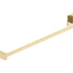Minimalistische handdoekhouder van 50 cm uit de Bergfeld serie, uitgevoerd in geborsteld goud met duurzame PVD-coating. Voor wandmontage. De afwerking sluit exact aan bij de PVD-afwerking van de Van Heck kranen.