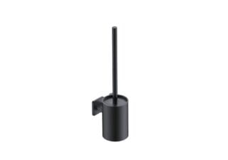 Minimalistische toiletborstel met wandhouder uit de Bergfeld serie in mat zwart. Voor een opgeruimde toiletruimte.