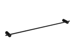 Strakke handdoekhouder van 40 cm uit de Silt serie in mat zwart. Voor wandmontage.
