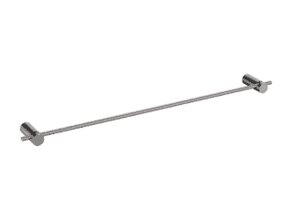 Strakke handdoekhouder van 40 cm uit de Silt serie in geborsteld nikkel. Voor wandmontage.