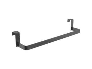 Raven Handdoekhouder in black gun metal, te monteren aan de zijkant van een badkamermeubel.