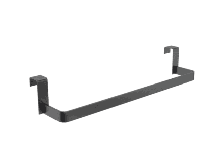 Raven Handdoekhouder in black gun metal, te monteren aan de zijkant van een badkamermeubel.
