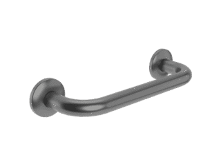 Functionele Raven handgreep voor de badkamer, uitgevoerd in black gun metal met duurzame PVD-coating. Biedt extra ondersteuning en veiligheid bij douche en toilet. Geschikt voor wandmontage. De afwerking sluit exact aan bij de black gun metal PVD-afw