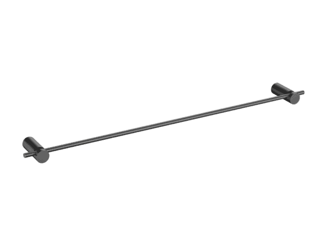 Strakke handdoekhouder van 50 cm uit de Silt serie in black gun metal. Voor wandmontage.