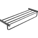 Architectonisch handdoekrek met geïntegreerde handdoekstang uit de Silt serie in black gun metal.