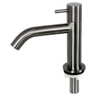 Fonteinkraan Black gun Metal met hendel + bijpassende afvoerplug