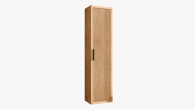 massief naturel eiken 180 Badkamerkast met ribbelfront