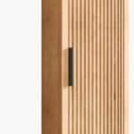 massief naturel eiken 180 Badkamerkast met ribbelfront
