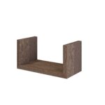 Compacte wandplank van massief eikenhout in de kleur Donker Eiken. Voorzien van een onzichtbare bevestiging en perfect voor badkamer, toilet of woonruimte.