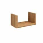 Compacte wandplank van massief eikenhout in de kleur Naturel Eiken. Voorzien van een onzichtbare bevestiging en perfect voor badkamer, toilet of woonruimte.