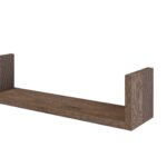 Wandplank van massief eikenhout in de kleur Donker Eiken. Voorzien van een onzichtbare bevestiging en perfect voor badkamer, toilet of woonruimte.