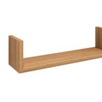 Wandplank van massief eikenhout in de kleur Naturel Eiken. Voorzien van een onzichtbare bevestiging en perfect voor badkamer, toilet of woonruimte.