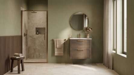 Hangend modern badmeubel 70 cm donker eiken met vlak front en twee softclose lades