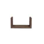 Compacte wandplank van massief eikenhout in de kleur Donker Eiken. Voorzien van een onzichtbare bevestiging en perfect voor badkamer, toilet of woonruimte.