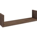 Wandplank van massief eikenhout in de kleur Donker Eiken. Voorzien van een onzichtbare bevestiging en perfect voor badkamer, toilet of woonruimte.