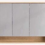 spiegelkast 120 met extra regaal in naturel eiken