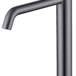 Moderne hoge wastafelkraan in black gun metal, geschikt voor een badmeubel met waskom. Voorzien van een duurzame PVD-coating, 5 jaar garantie en verkrijgbaar in 5 kleuren.