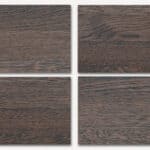Hangend donker eiken badkamermeubel houten blad 60 cm met één lade, vlak front en eiken blad met witte waskom