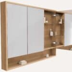 spiegelkast 120 met extra regaal in naturel eiken