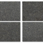 Eiken wastafelmeubel 60 cm met ribbelfront, granieten blad en ronde keramische waskom, hangend