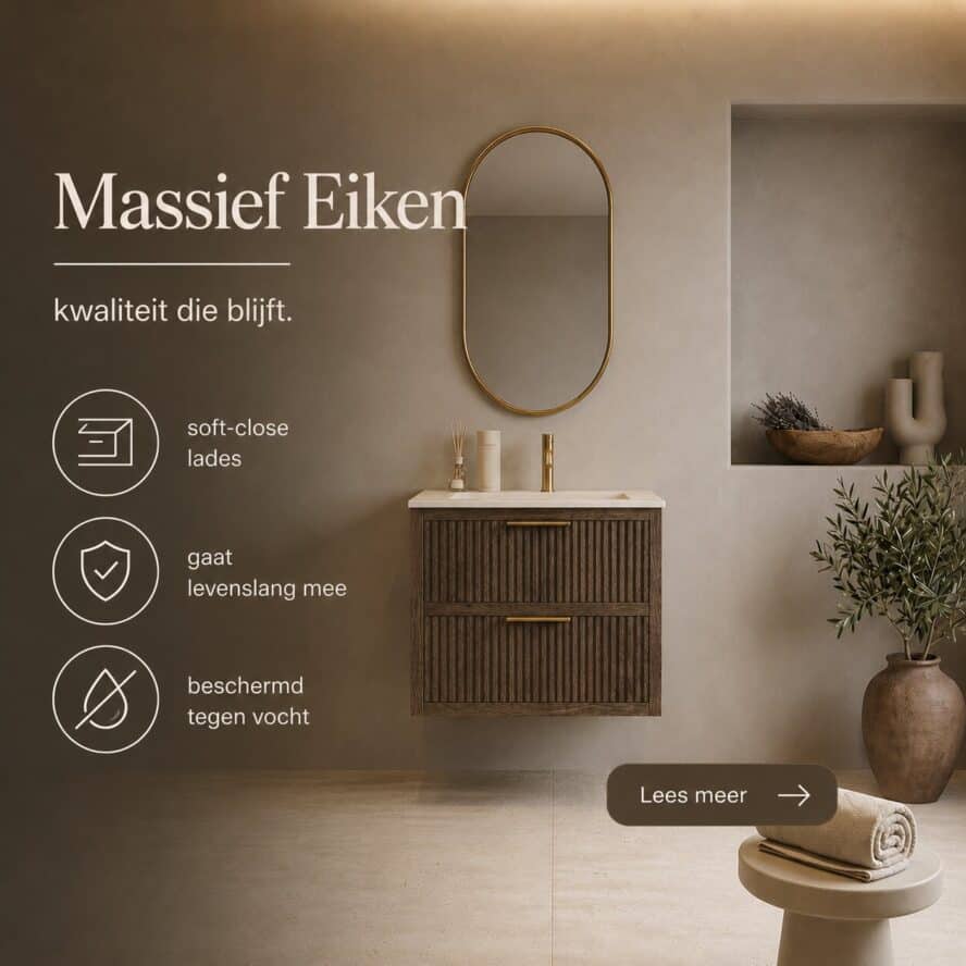 Voordelen eiken badkamermeubels