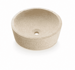 Waskom Natuursteen Van Heck Beige Rond 40,5x13