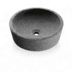 Waskom Natuursteen Van Heck Zwart Rond 40,5 x13