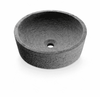 Waskom Natuursteen Van Heck Zwart Rond 40,5 x13