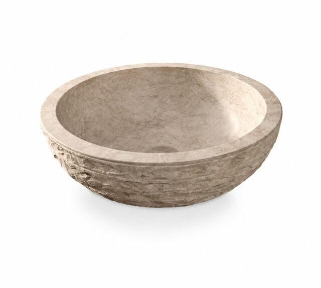 Waskom Natuursteen Van Heck Beige Rond 45