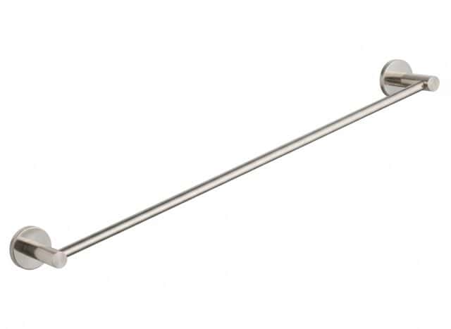 Strakke handdoekstang van 40 cm uit de Grav serie, uitgevoerd in geborsteld nikkel. Ideaal voor het ophangen van handdoeken in de badkamer. Voor wandmontage. De afwerking sluit exact aan bij de mat zwarte van de Van Heck kranen.