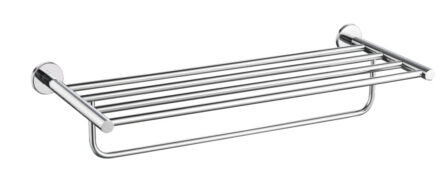 Stijlvol handdoekrek met geïntegreerde handdoekstang uit de Grav serie, uitgevoerd in geborsteld nikkel. Biedt ruimte voor het opbergen en ophangen van handdoeken. Voor wandmontage. De afwerking sluit exact aan bij de mat zwarte van de Van Heck krane