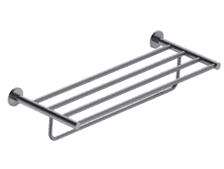 Stijlvol handdoekrek met geïntegreerde handdoekstang uit de Grav serie, uitgevoerd in black gun metal met duurzame PVD-coating. Biedt ruimte voor het opbergen en ophangen van handdoeken. Voor wandmontage. De afwerking sluit exact aan bij de black gun
