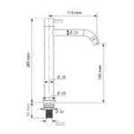 Fonteinkraan Chroom met hendel hoog model