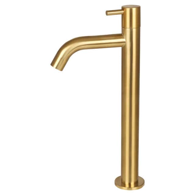 Fonteinkraan Geborsteld Goud met hendel hoog model