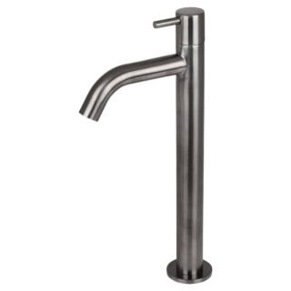 Fonteinkraan Black gun Metal met hendel hoog model