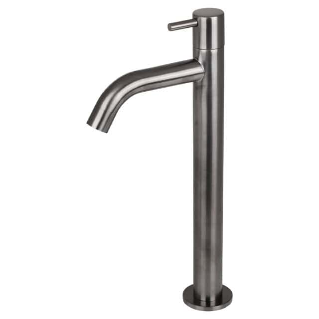 Fonteinkraan Black gun Metal met hendel hoog model