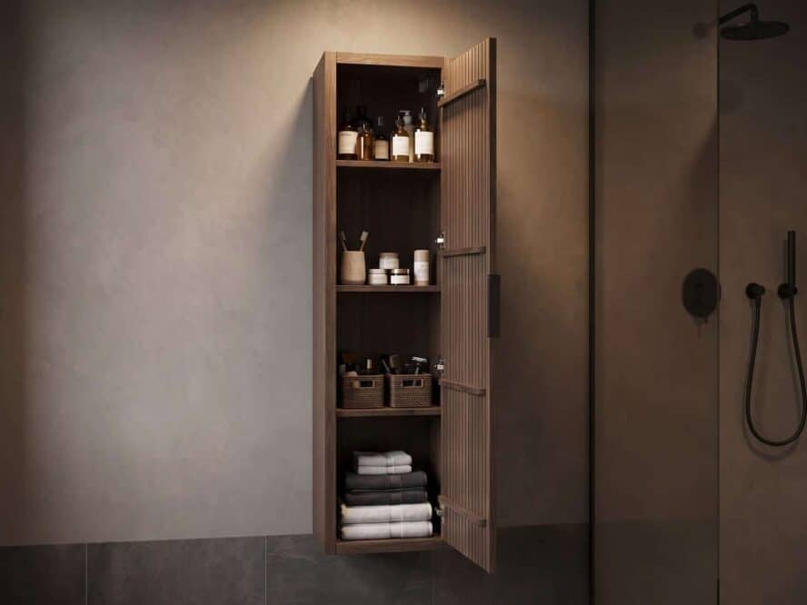 Badkamerkast Donker Eiken Indeling In Zones Aspect Ratio 4 3