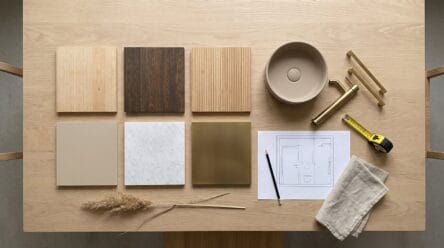 Badkamermeubelset Samenstellen Materialen Flatlay